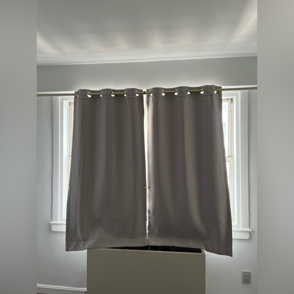 Curtarra - Grey Betty Irregular Striped Texture Curtains - 32”W x 62”H per panel